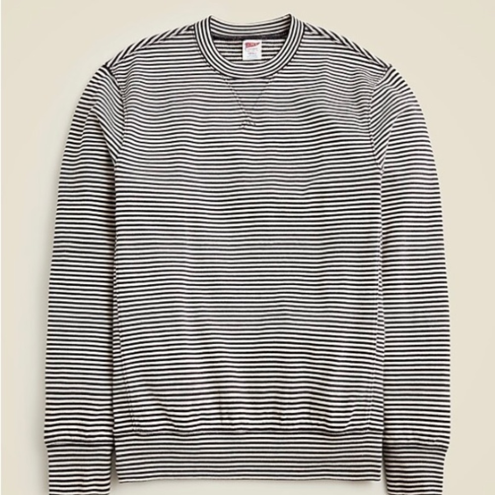 J. Crew Men's Black and White Striped Sweater
